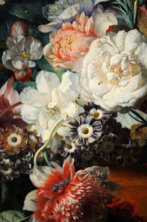 18世纪荷兰绘画大师Jan van Huysum笔下的花叶细节。愿大家新一年的生活如繁花般灿烂热烈。 ​