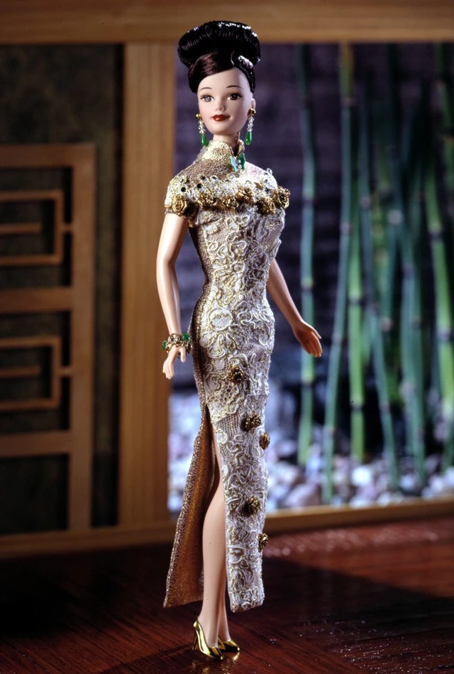 芭比娃娃1998限量版Golden Qi-Pao™ Barbie® Doll 旗袍古典【价格 