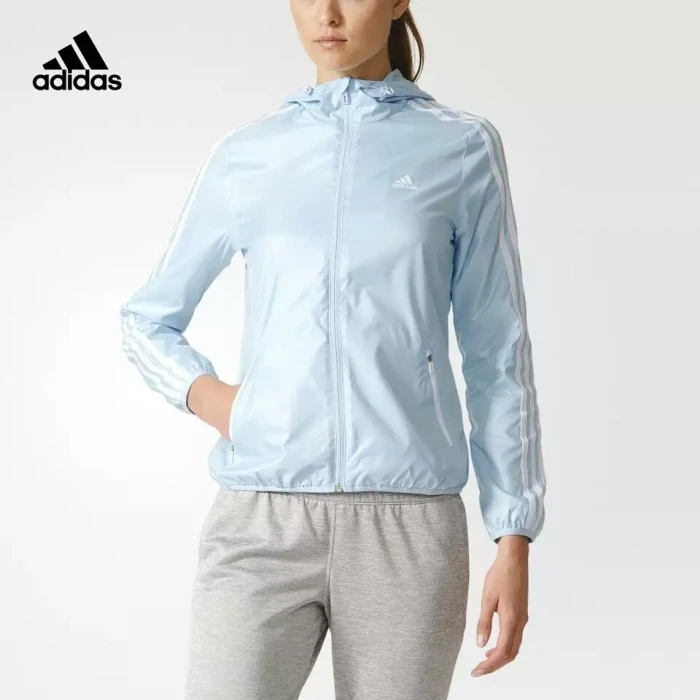 adidas 阿迪达斯运动型格女子梭织茄克冰晶蓝AY4034 - 堆糖，美图壁纸 