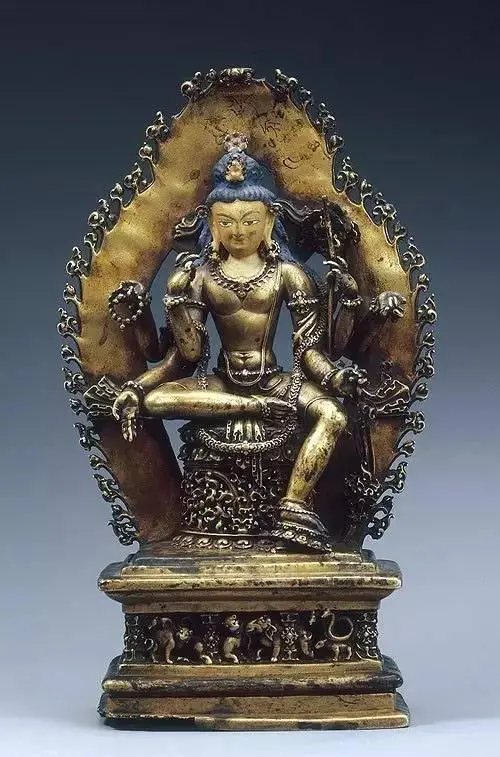 西藏博物馆藏品六臂观音菩萨镀金铜像- 堆糖，美图壁纸兴趣社区